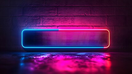 Futuristic neon speaker with vibrant equalizer display