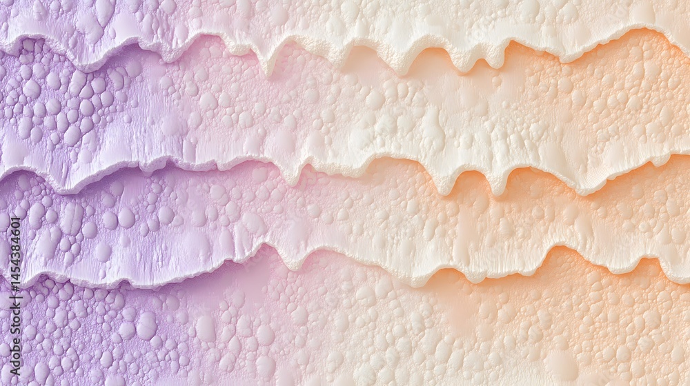Poster abstract textured surface with layered, cascading forms.