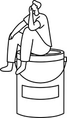 페인트 남 흑백