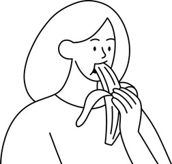 바나나 여 흑백