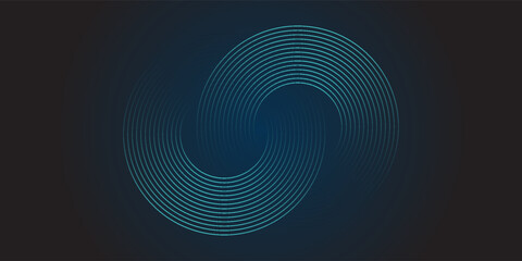 Abstract modern bright green gradient background with glowing neon circle lines element and halftone dots decoration. Trendy simple texture creative design. Suit for presentation, website