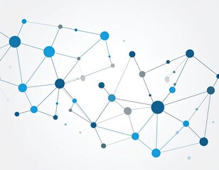 Abstract Network Pattern With Blue And Grey Dots And Lines