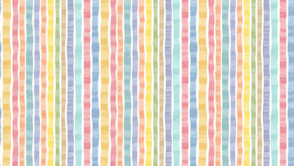 Abstract Watercolor Background with Vertical Stripes of Varied Pastel Colors and Brushstroke Texture