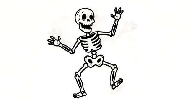 Dancing Skeleton Illustration: A Spooky Yet Playful Character Design