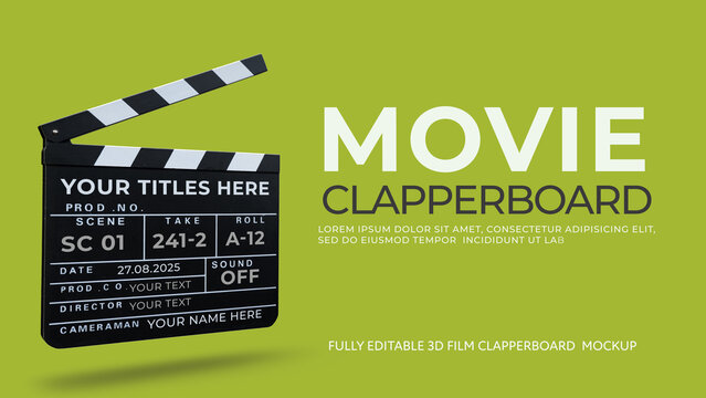 Movie Film Clapperboard Mockup