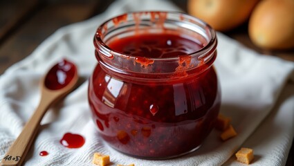 Glass jar with signs of use and natural imperfection — ideal for farm-style branding and zero waste product photos