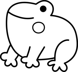 Vector black and white frog icon. Magic creature line clipart. Cute toad character. Woodland fantasy animal. Forest fairy tale illustration or coloring page isolated on white