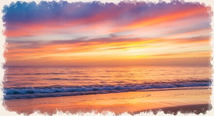 Ocean at Sunset Painting