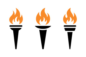 Torch flame olympic fire symbol vector illustration