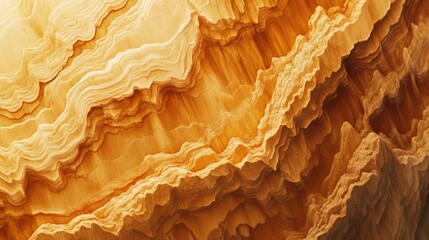 Golden stratified geological formations: A visual journey through layered terrain