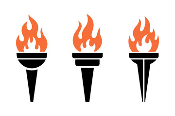 Torch flame vector olympic fire symbol illustration