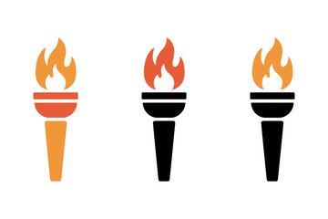 Torch flame olympic symbol vector design graphic