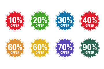 Sale discount offer percentage price tag vector