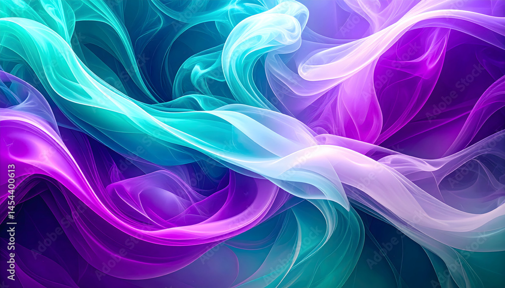 Poster abstract image of swirling colors in a dreamy and ethereal style with a mesmerizing and captivating 