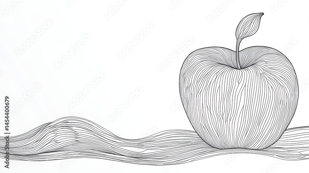 Poster monochromatic design with flowing lines.