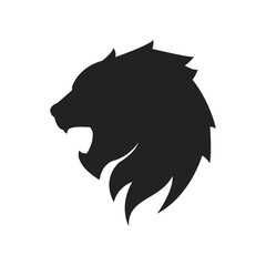 silhouette of a lion head vector logo
