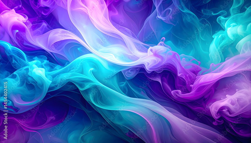 Aufkleber an abstract dreamscape evolving with the smoke texture and a symphony of vibrant colors creating a s