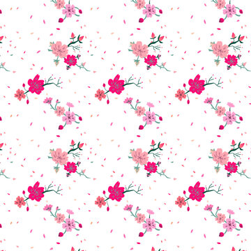 Motif Branche de Cerisier Blanc 2