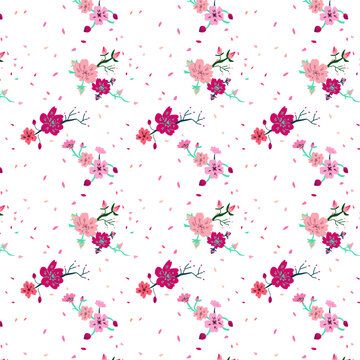 Motif Branche de Cerisier Blanc 1