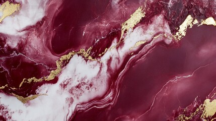Elegant fluid art in burgundy and gold, creating an abstract backdrop