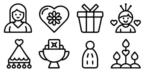 Fototapeta premium icon set of happy mother's day