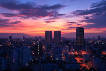 Fototapeta premium seattle skyline at sunset