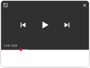 Video player design template for websites and mobile apps in flat style. Vector illustration.