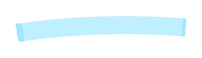 Obraz premium 水色の蛍光ペン･ラインマーカーの線 - シンプルなアンダーライン･あしらいのデザインパーツ素材