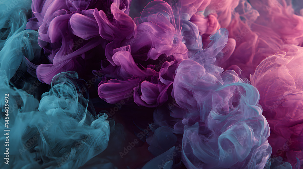 Poster abstract ink flowing in water a symphony of colors and movement creating a mesmerizing and dreamlike