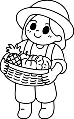 farmer girl farm doodle