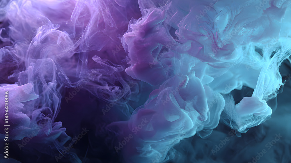 Poster abstract smoke texture background image featuring a gradient of blue and purple colors in a mesmeriz