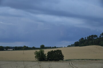 Paysage rural au crépuscule près du bourg de Champagne au Périgord Vert  © Photocolorsteph
