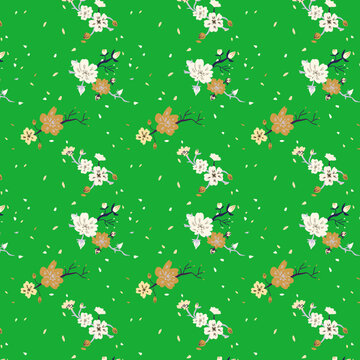 Motif Branche de Cerisier vert