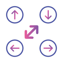 Directional Arrows Vector Illustration, Expand Symbol,  Colorful Arrow Icons Set, Navigation Arrows Graphic Design, Gradient Arrow Symbols Collection, Vector Arrows for Navigation and Direction