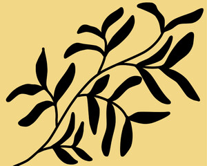 branches leaves yellow black