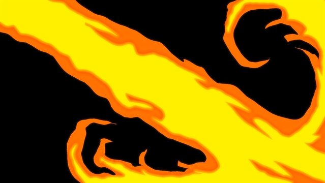 Fire Blasting Hand Drawn Cartoon Transition