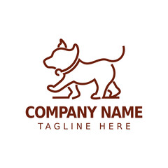 modern cute dog line style logo
