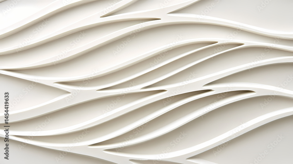 Poster abstract white wave patterns creating a textured background, ideal for modern design projects