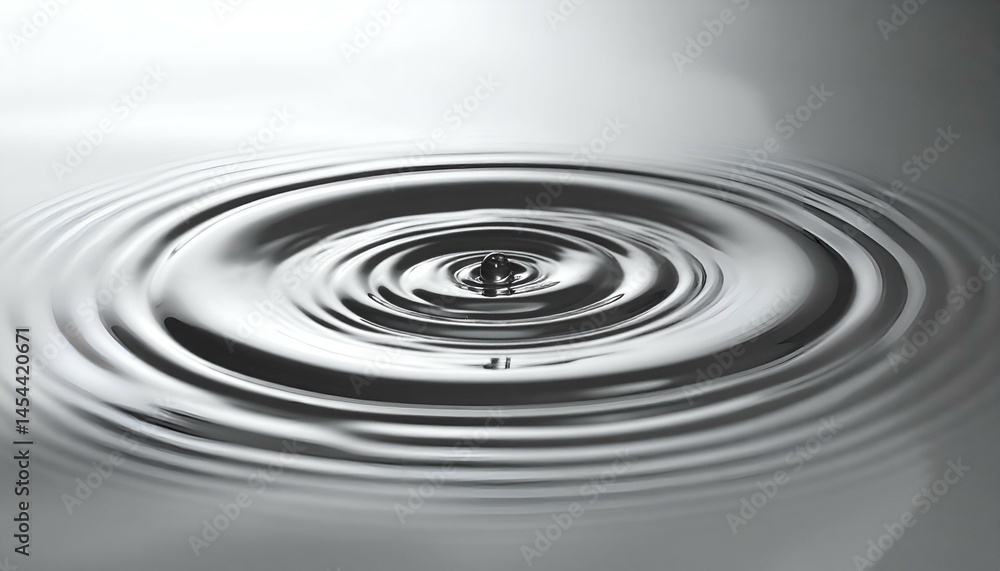 Aufkleber abstract grayscale image of concentric ripples in liquid after a drop. perfect for backgrounds, webs