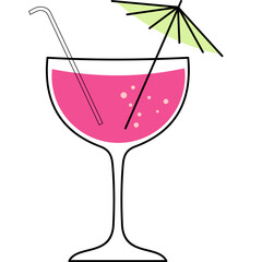 Cocktail Glass Summer Drink