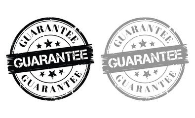  Grunge Guarantee Rubber Stamp Icons Black & Grey Starred Seals