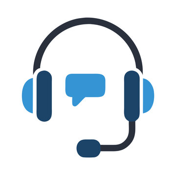 Headset Icon Representing Customer Support Service and Communication Assistance