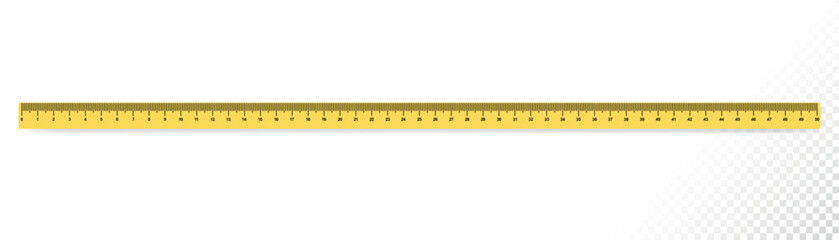 Metric tape ruler measurement. Metric ruler. 50 centimeters, Vector illustration isolated on white background. Perfect for education, school, and design tools.
