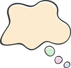 Hand-drawn style speech bubble illustration