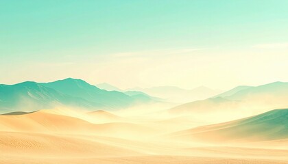 Fototapeta premium Breathtaking sunrise over serene desert landscape remote location nature photography tranquil environment aerial view peaceful concept for seo impact
