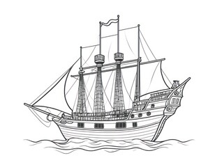 Galleon Ship Illustration