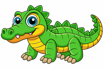 Fototapeta premium A Cute Crocodile Vector art in Illustration on white Background