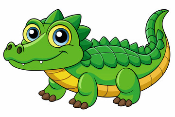 A Cute Crocodile Vector art in Illustration on white Background