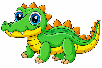 A Cute Crocodile Vector art in Illustration on white Background