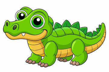 A Cute Crocodile Vector art in Illustration on white Background